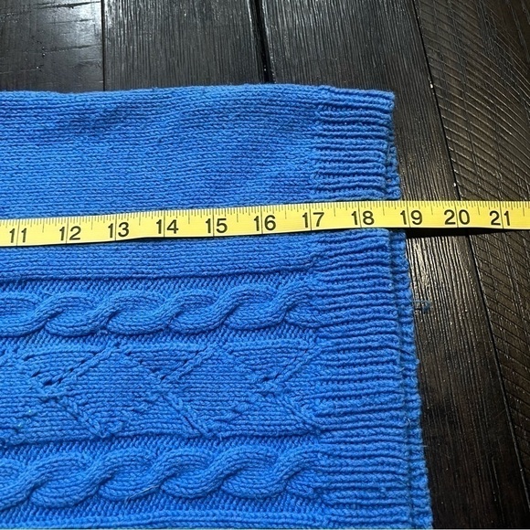 HANDMADE boys' light blue cardigan pull over V neck knitted, M 80's 3D Y2K retro - Picture 3 of 9